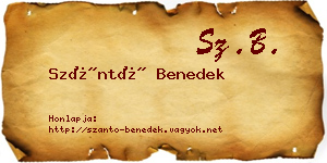 Szántó Benedek névjegykártya