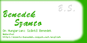 benedek szanto business card