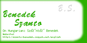 benedek szanto business card